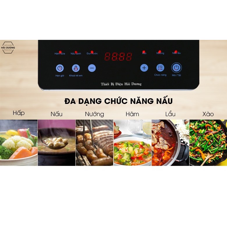 Bếp Hồng Ngoại Midea 2000W MIR-T2018DC - 6 Chế Độ Nấu - Mặt Kính Chịu Nhiệt -  Bảo hành 1 năm