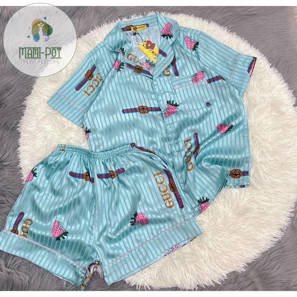 [HOT] Bộ Gấm Lụa đùi in hình Gucci loại 1 cao cấp | BigBuy360 - bigbuy360.vn