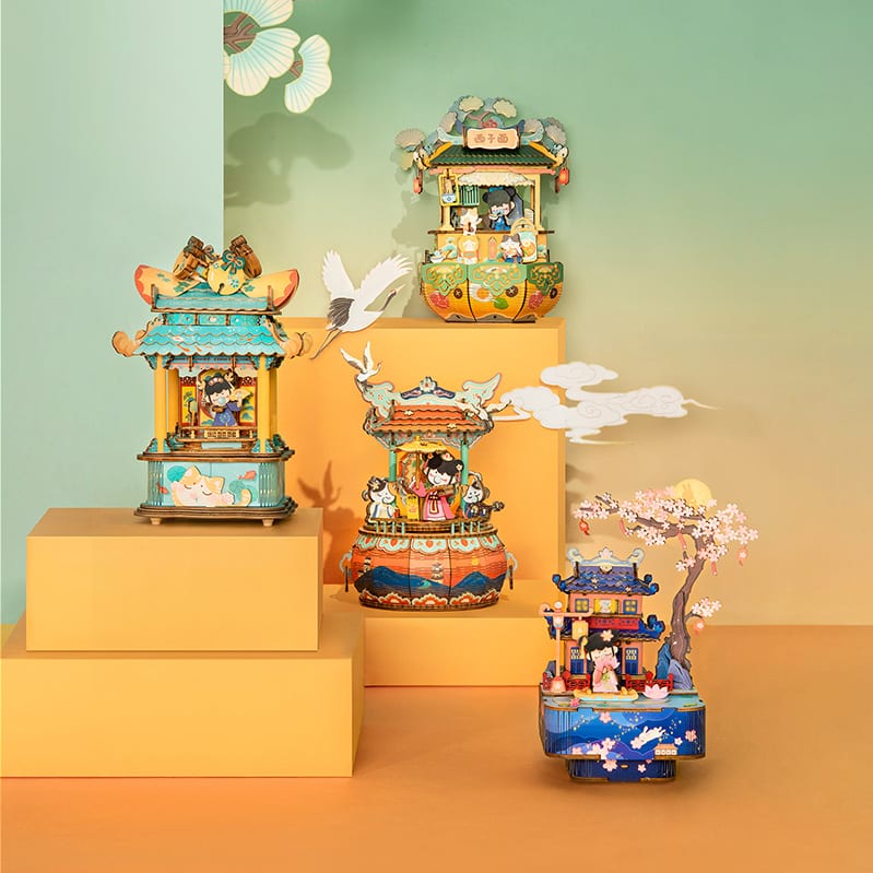 Mô Hình Gỗ 3D Lắp Ráp ROBOTIME Rolife Hộp Nhạc Tuý Hoa Đăng  AMU01