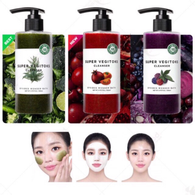 SỮA RỬA MẶT RAU CỦ SUPER VEGITOKS CLEANSER MẪU MỚI 300ml CHÍNH HÃNG