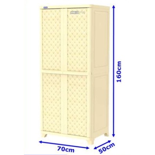 Tủ nhựa Duy Tân Wing L (2 cánh, màu kem, trắng, kem). KT (RxSxC): 70 x 50 x 160 cm