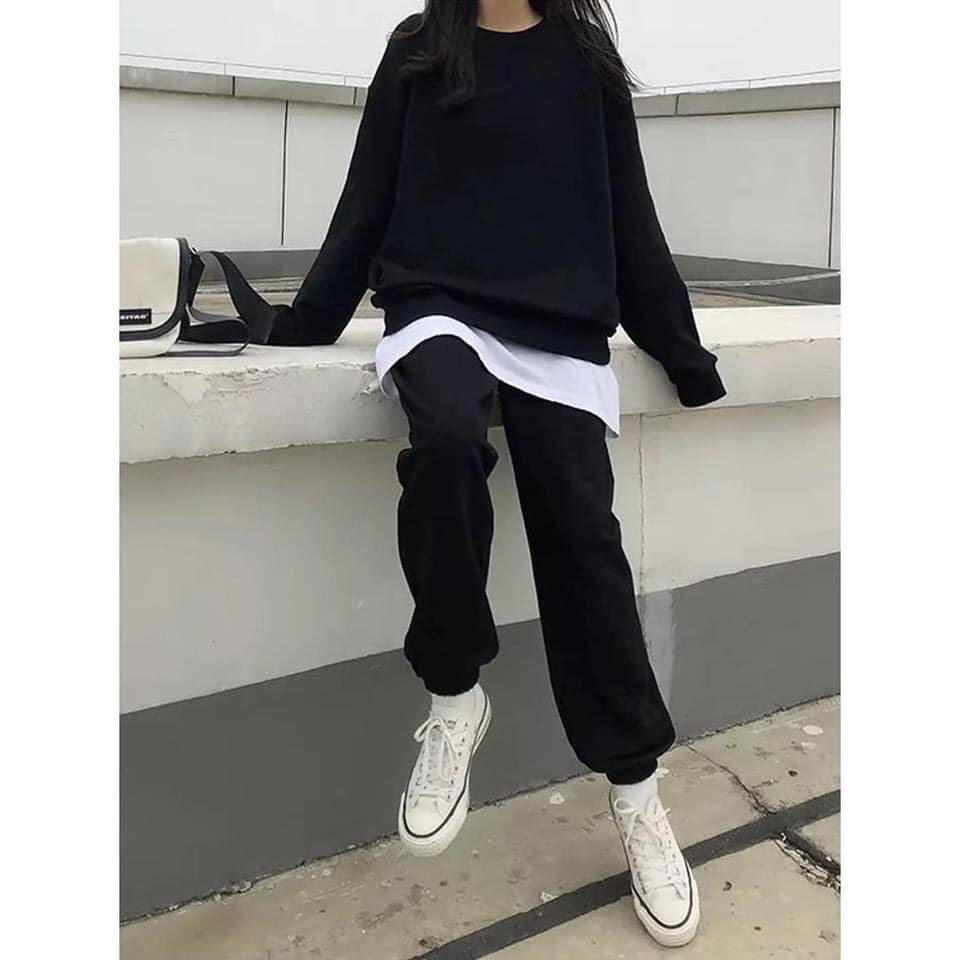 Quần JOGGER BO THUN TRƠN nam nữ phong cách thể thao năng động -  vải thun da cá - Shop MAYLAN