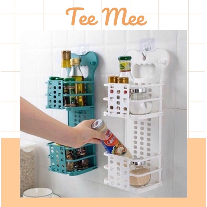 Giỏ treo đồ 2 tầng đa năng - Giỏ đựng đồ dán tường nhà bếp tiện lợi - Tee &amp; Mee