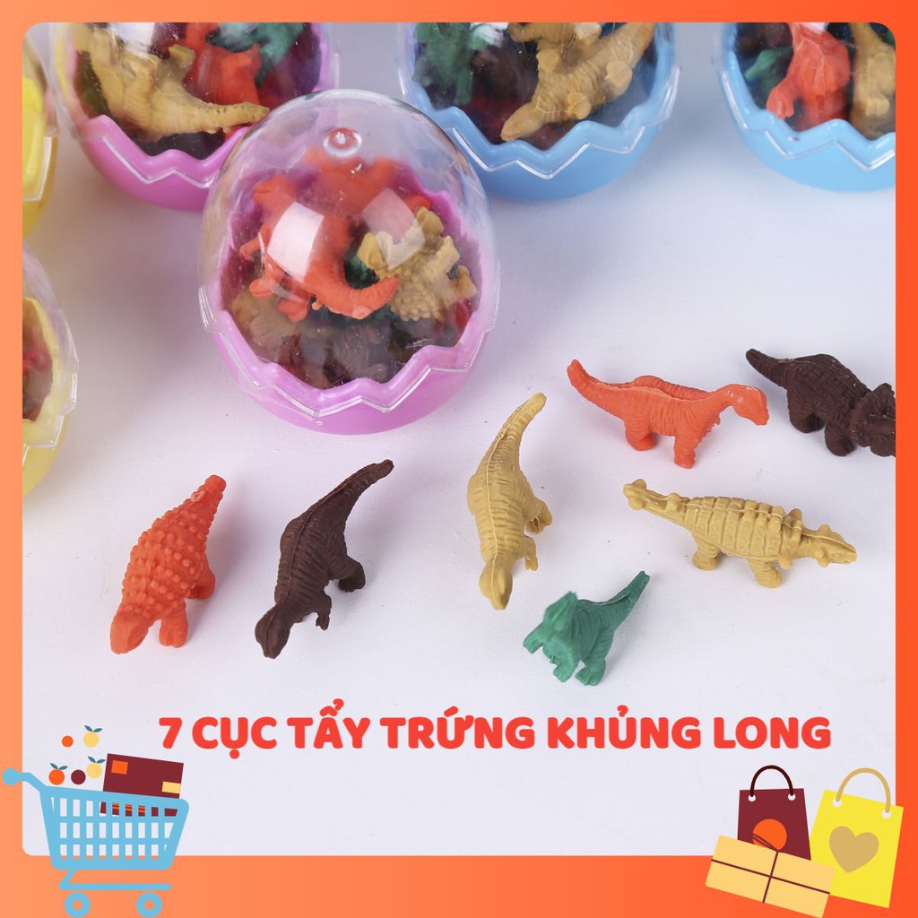 Cục tẩy khủng long - Set 6 cục tẩy trứng khủng long