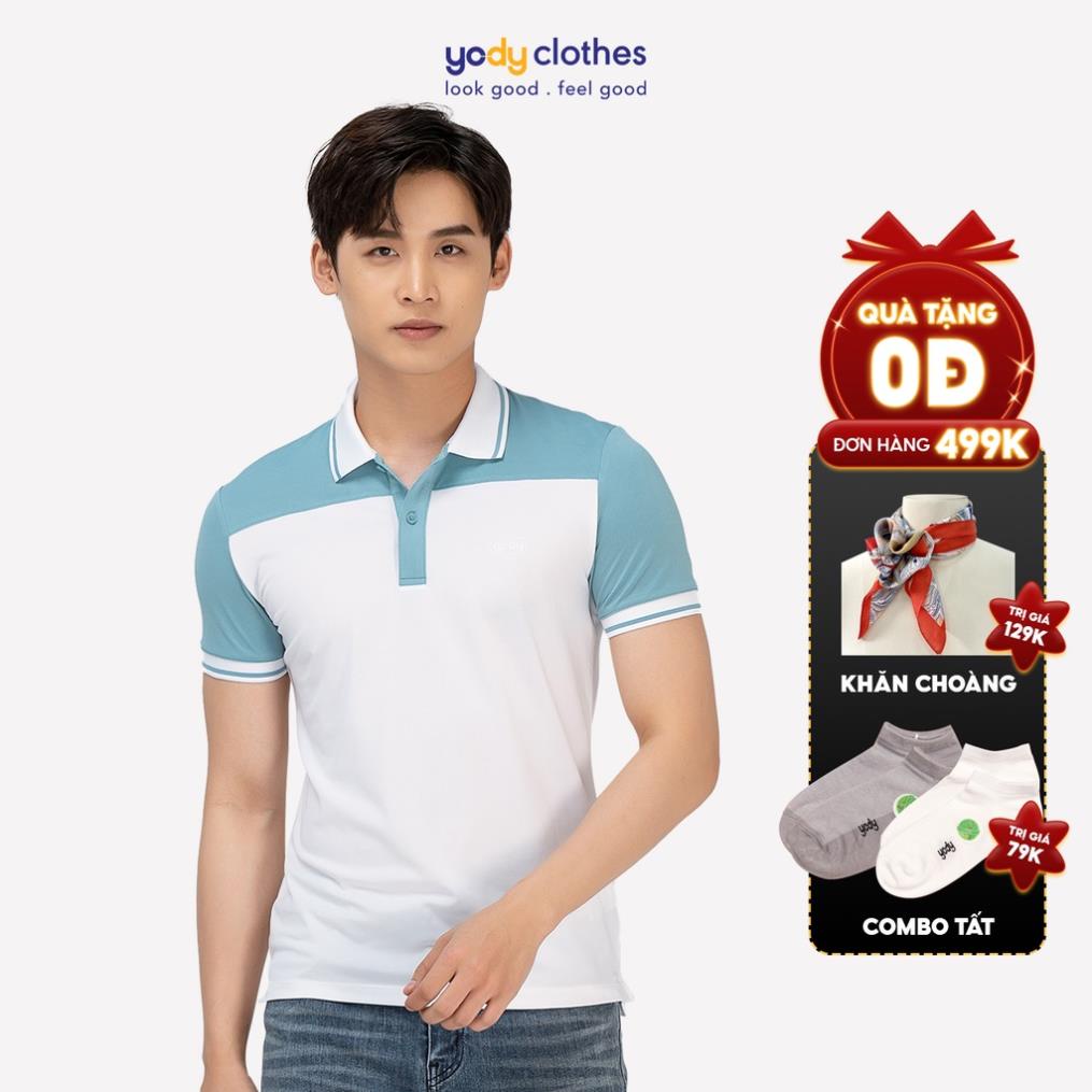 Áo phông polo nam YODY phối ngực vải coolmax thoàng mát chuẩn form APM3757 2022