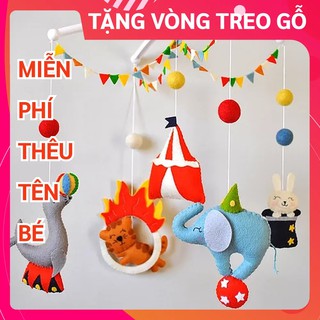 [TẶNG VÒNG TREO] Đồ chơi treo nôi cho bé kích thích thị giác CoCo Kids ảnh thật, phát nhạc tự xoay mẫu RẠP XIẾC