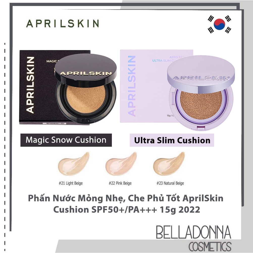 Phấn Nước Mỏng Nhẹ, Che Phủ Tốt AprilSkin Cushion SPF50+/PA+++ 15g