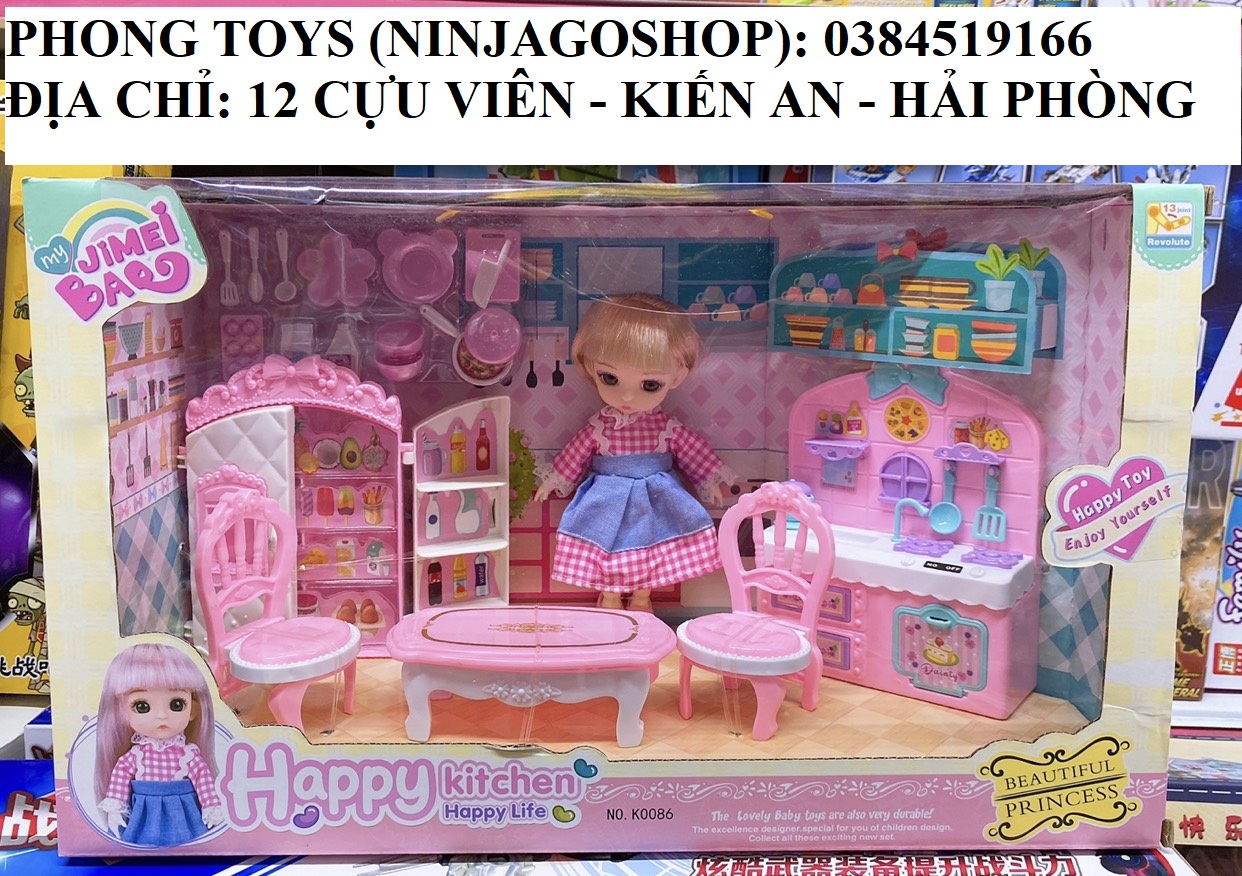 [Có sẵn] Bộ 3 Set Búp Bê Hàn Quốc Princess dễ thương nhà bếp - phòng ngủ - nhà tắm cực đẹp