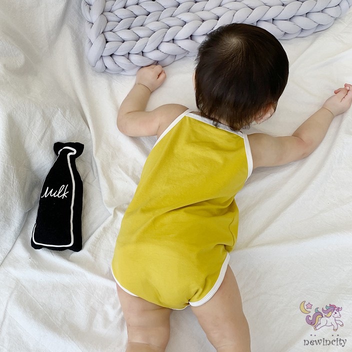 Bộ Áo Liền Quần Sát Nách In Họa Tiết Dễ Thương Cho Trẻ Sơ Sinh