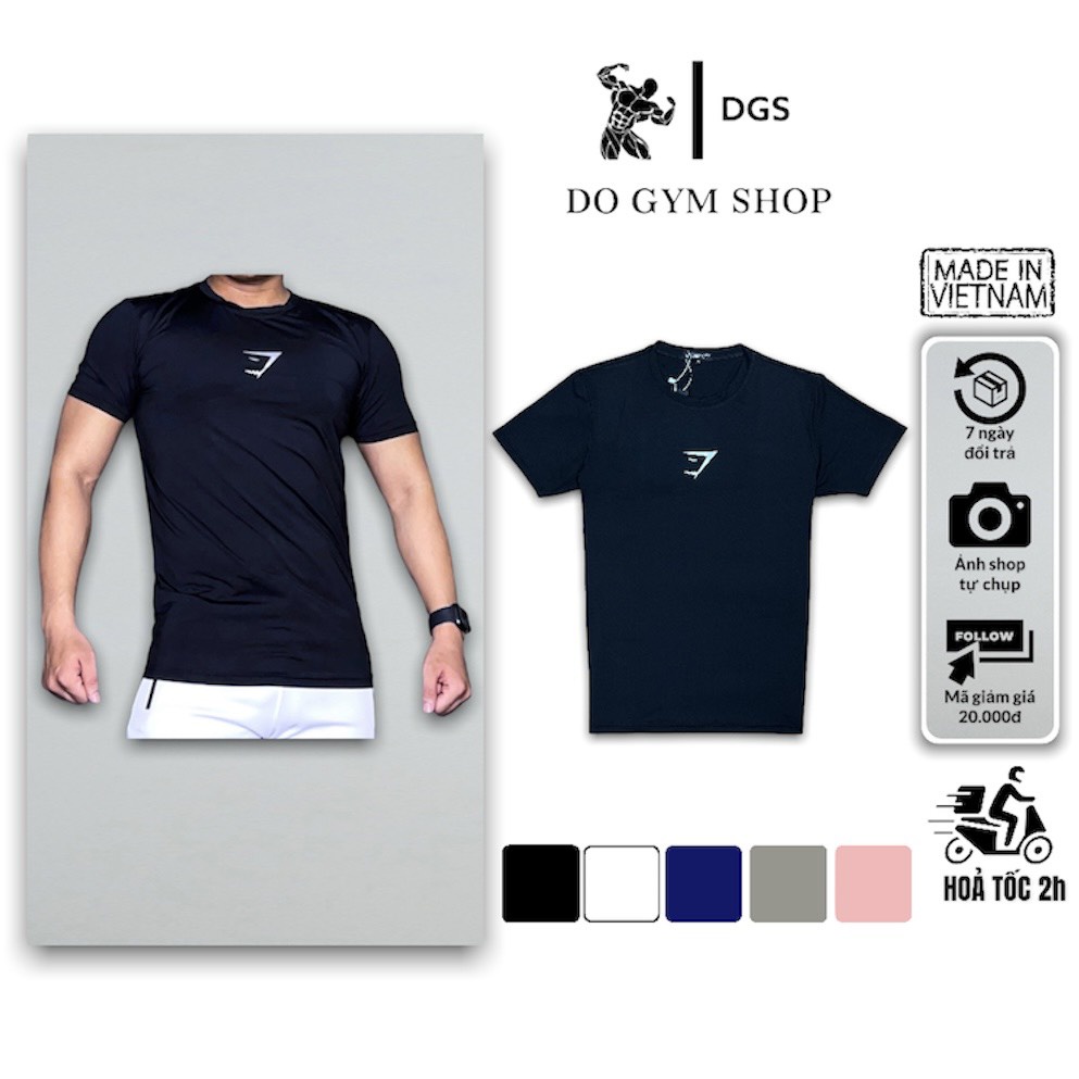 Áo thun tập gym nam cổ tròn DO GYM SHOP vạt ngang, chất thun lạnh thoáng mát khi chơi thể thao, mặc nhà