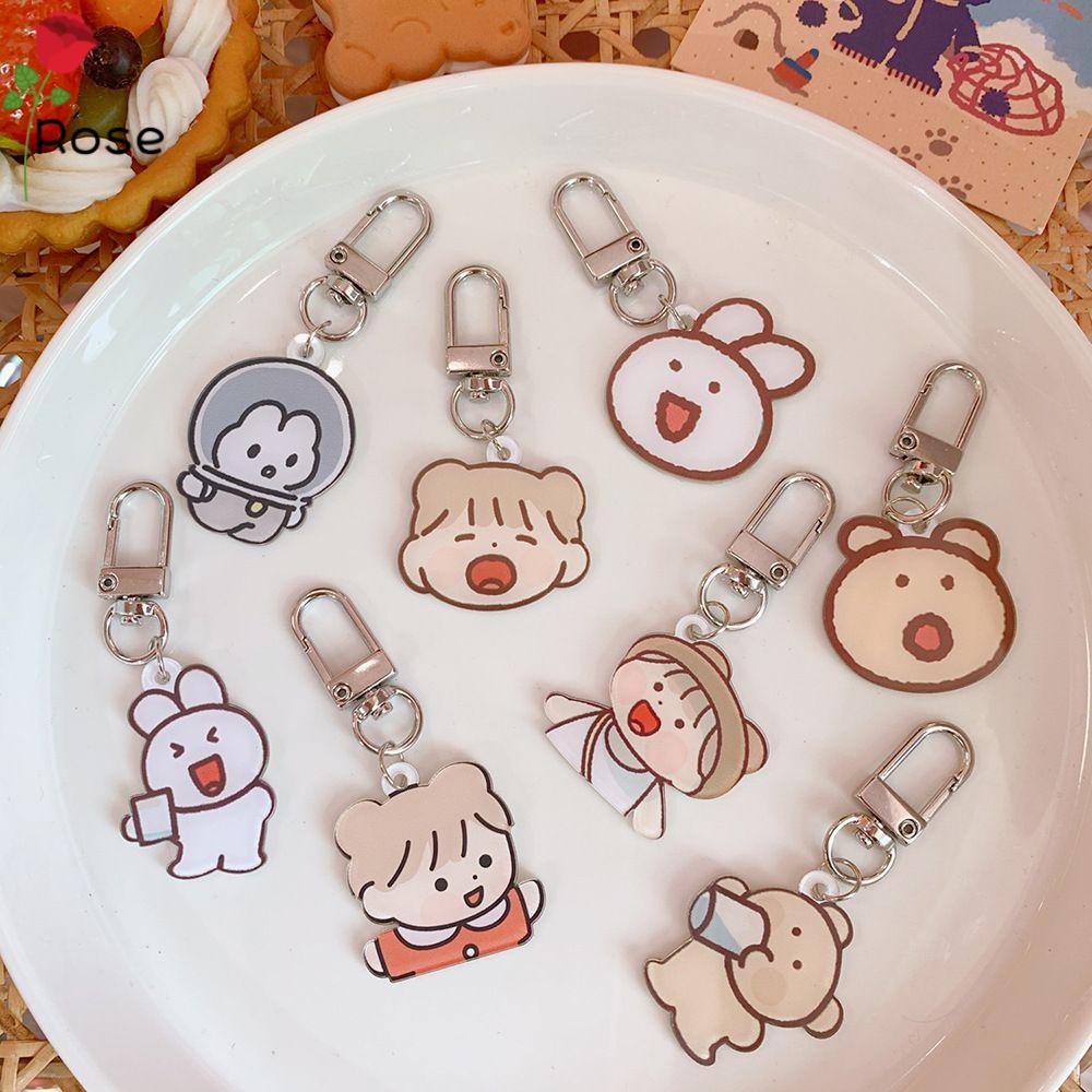 Móc khóa bằng acrylic họa tiết hoạt hình dễ thương dành cho nữ
