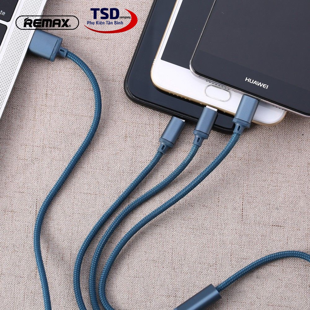 [Mã 2404EL10K giảm 10K đơn 20K] Cáp Remax 3 Đầu RC-131TH (Lightning - Micro USB - Type C)