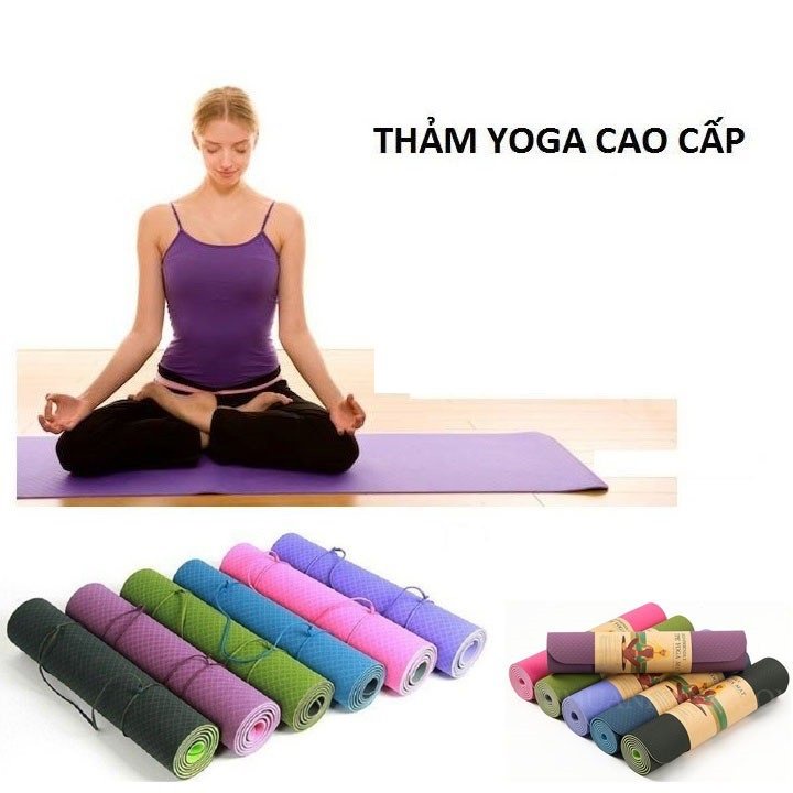 Thảm cao su - hảm tập Yoga cao cấp 2 mặt in vân nổi No.101886