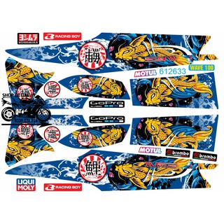 Tem Rời WAVE ALPHA 100 MẪU CÁ CHÉP NỀN XANH DƯƠNG MS 612633 (Tem 3 Lớp Chống Bay Màu)