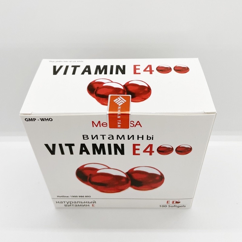 Vitamin E đỏ hộp 100 viên MediUSA đẹp da chống lão hoá