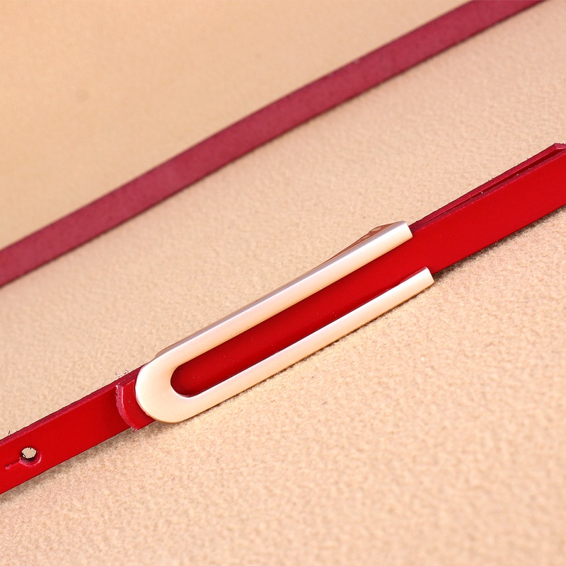 Thắt Lưng Hai Lớp Bằng Da Bò Mỏng Phong Cách Hàn Quốc Thời Trang Cho Nữ