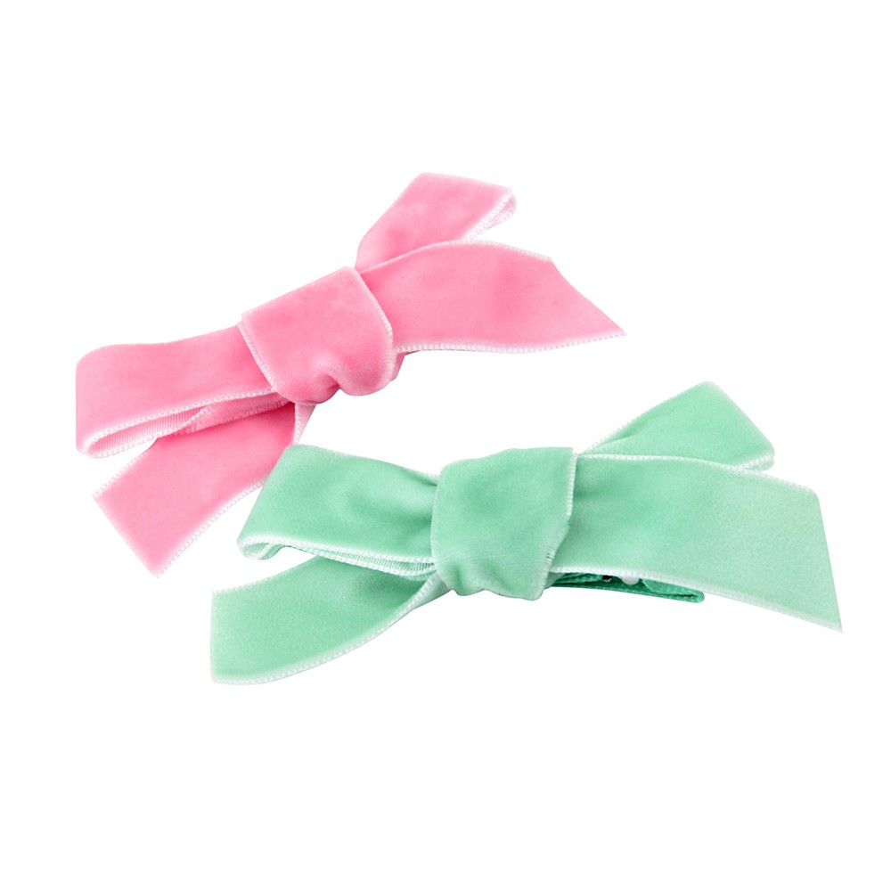 Kẹp tóc KIDSBOWS trang trí nơ vải nhung dễ thương dành cho bé gái