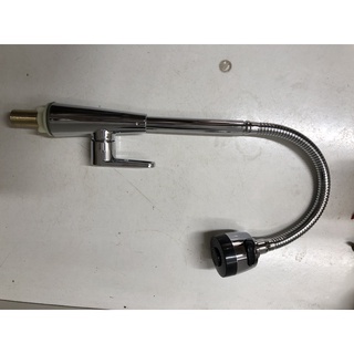 Vòi rửa chén bát lạnh gắn chậu cần lò xo inox bóng
