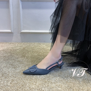 Giày Gót Cao 3cm Mũi Nhọn Màu Trơn Thời Trang Thanh Lịch Cho Nữ Nhiều Chiều Cao Gót Tùy Chọn