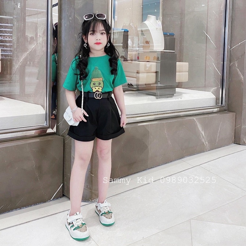 Set bộ đùi Vịt xanh 2 màu Không Kèm Đai cho bé gái 16-42kg cá tính