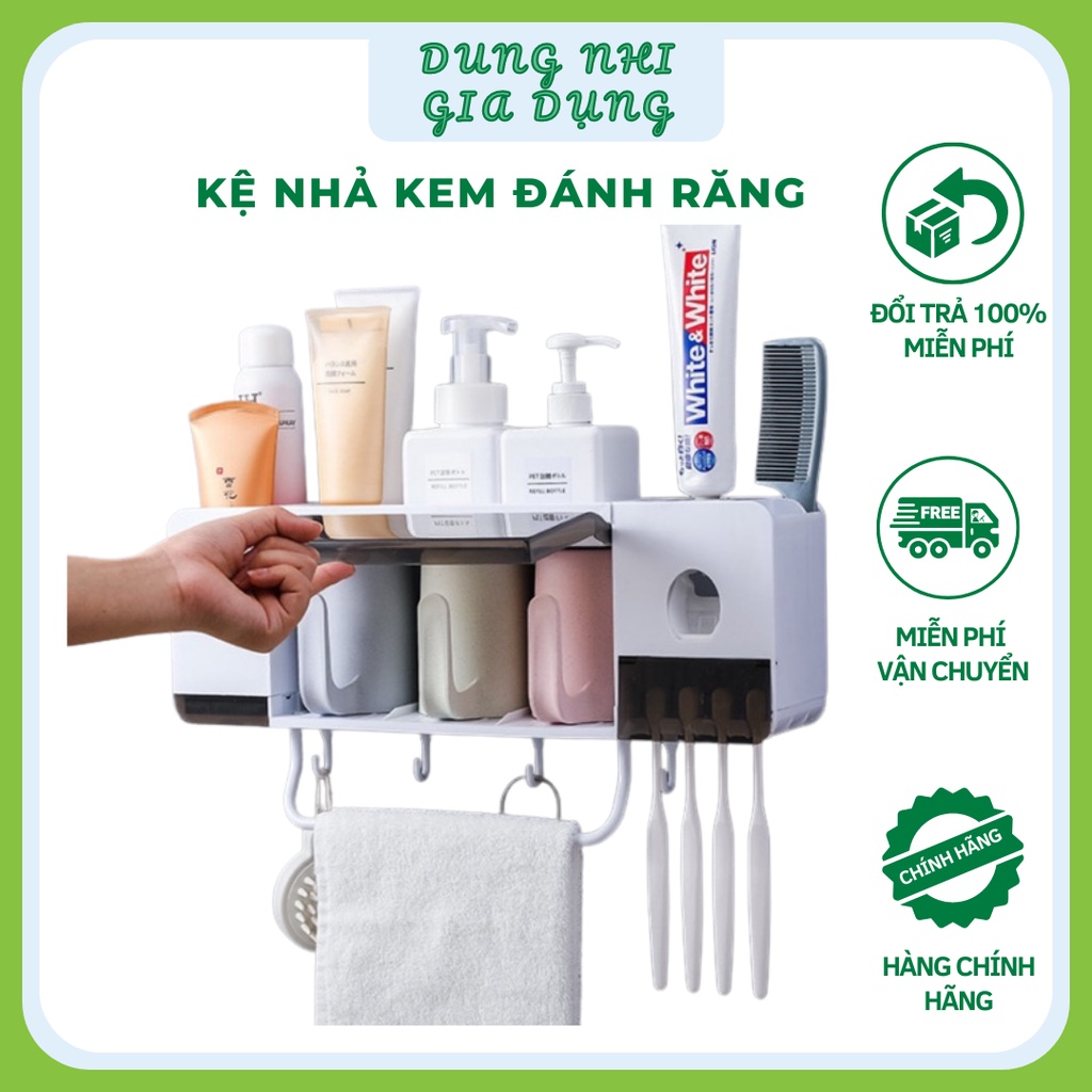 Bộ Nhả Kem Đánh Răng Lúa Mạch 3 Cốc Kệ Đa Năng ECOCO Thông Minh Tiện Dụng