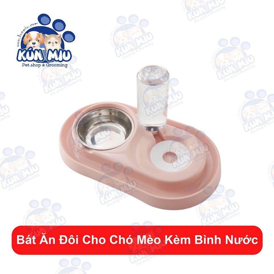 Bát ăn đôi chống kiến kèm bình nước tự động size to