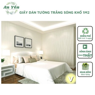 Giấy dán tường khổ 1m2 hoạ tiết trắng sóng có kèm ảnh thật,giấy dán tường phủ pvc kèm keo dán chống ẩm mốc