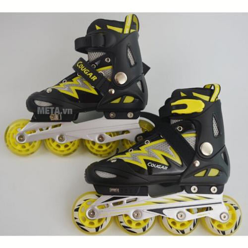 Patin Trẻ em - Giày trượt Patin Cougar  835 LSG Màu Vàng Đen - Không đèn (Bienthuy - Sport)