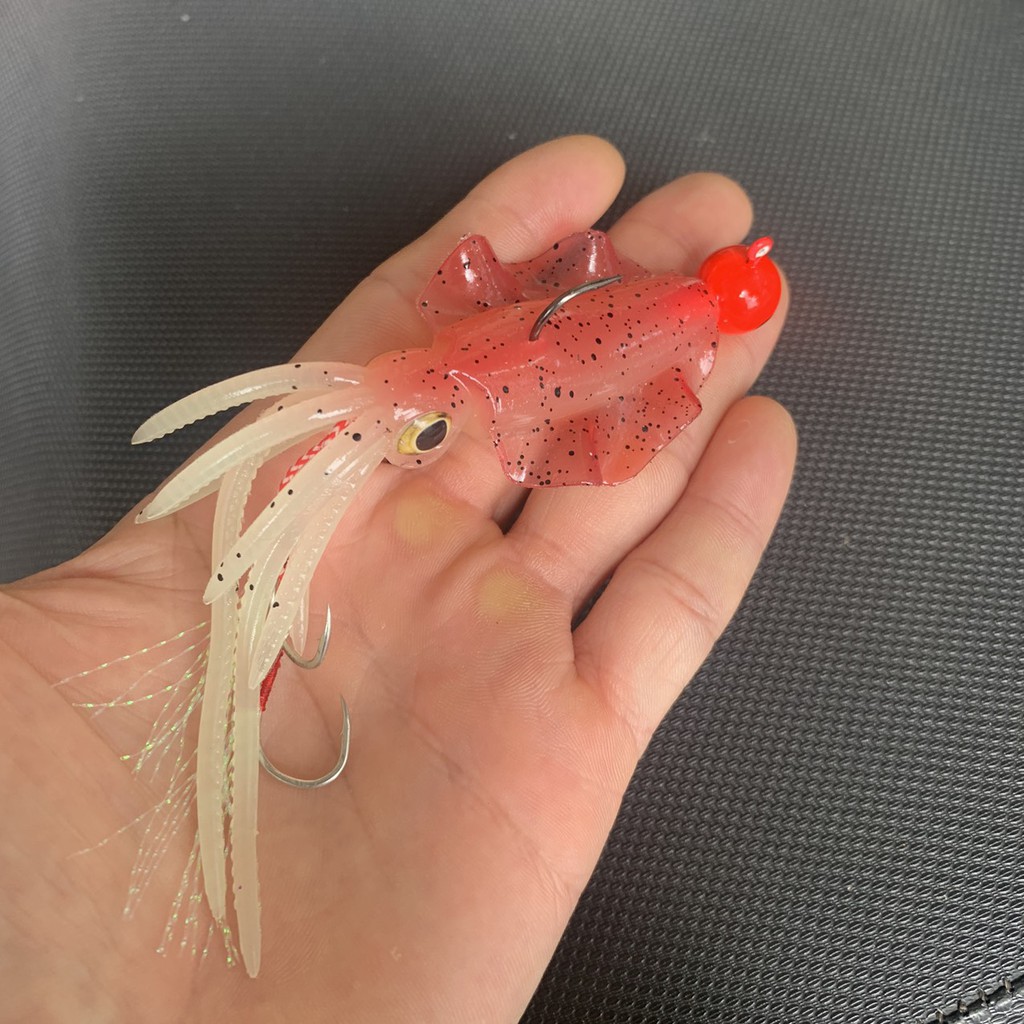 [ĂN LÀ DÍNH] Mực giả mồi câu jigging cá cam mú biển One Ocean 13cm, mồi giả câu lure cá ngừ chẽm nhồng cực nhạy