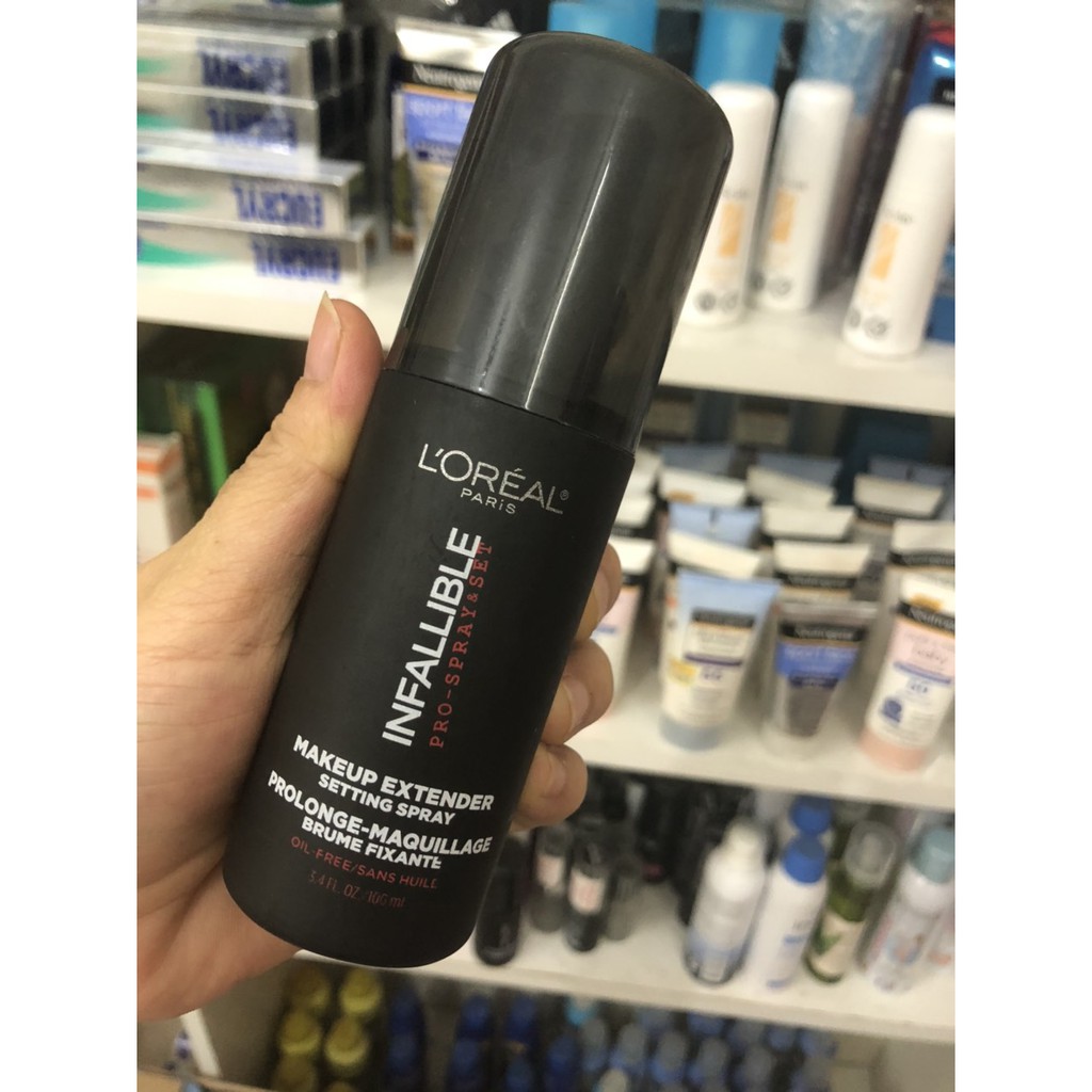 Xịt khoáng L'Oreal Paris Infallible Makeup Extender kiềm dầu dưỡng ẩm khóa lớp trang điểm | BigBuy360 - bigbuy360.vn