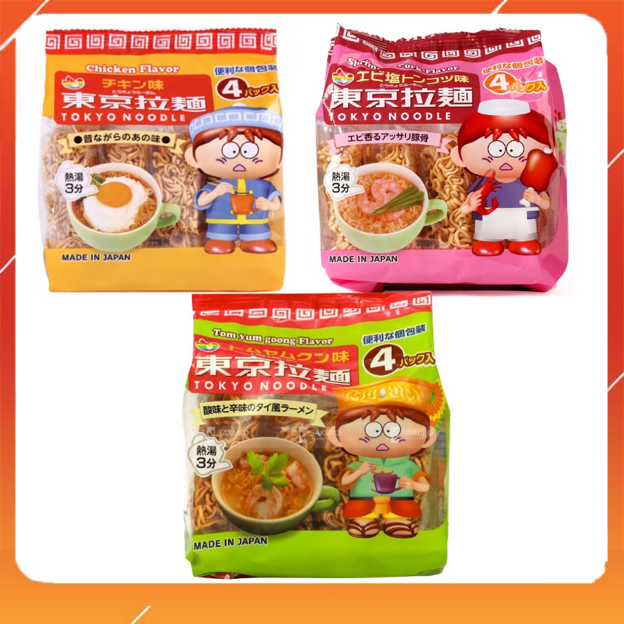 Mì Ăn Liền Tokyo Noodle Nhật Bản Cho Bé Từ 1 Tuổi 1 Gói 4 Vắt Đủ Vị  [Date T9.2021]