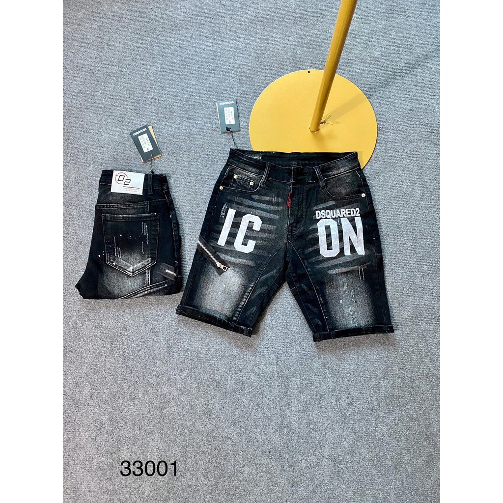 Quần Ngố Dsq Quần short Bò Thời Trang DSQ Khóa Lệch , Short Jean Huy Hiệu Thêu Logo Hàng Hót Nhất 2021