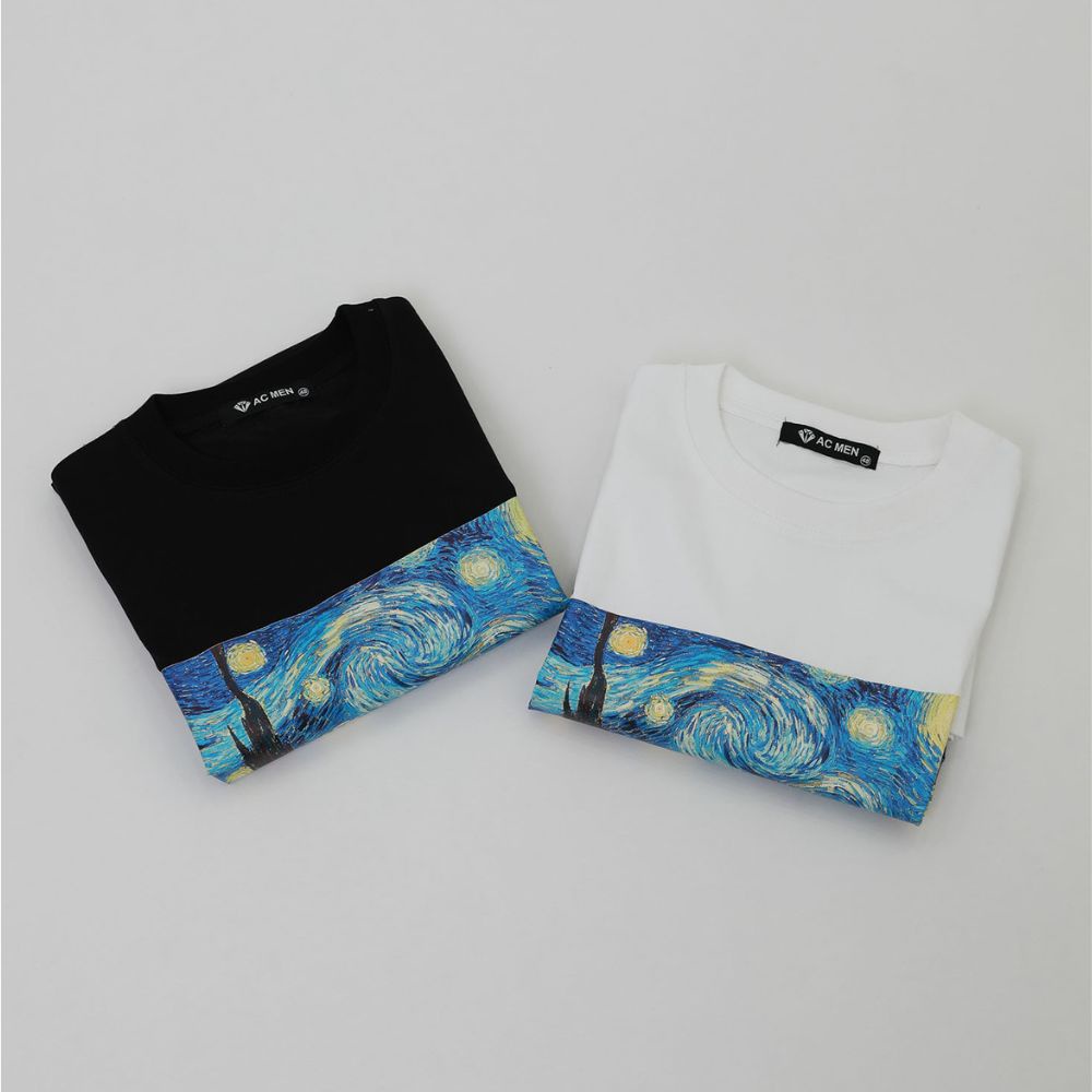Áo thun tay lỡ AC MEN phông Unisex nam nữ Cotton oversize form rộng họa tiết in hình