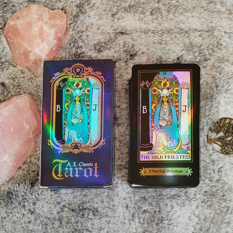 Bộ bài A.E.CLASSIC Tarot 78 lá Tarot card deck, lá bài Hiệu ứng hologram kích thước 12x7cm