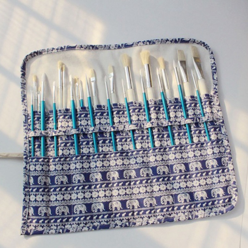 Túi Đựng Bút Chì Bằng Vải Bạt Than Tre Cho Giáo Viên Họa Sĩ