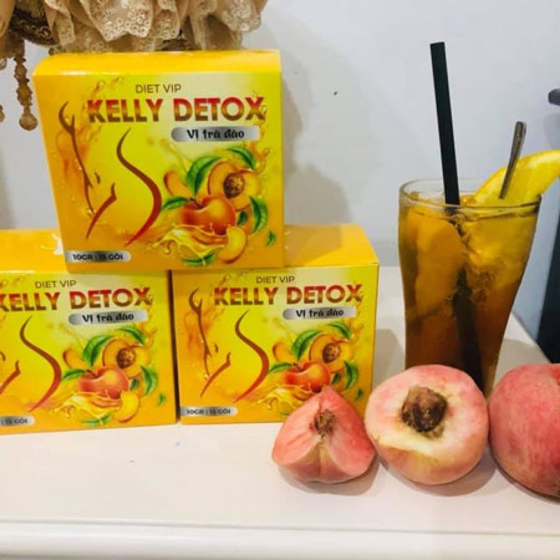 Trà Đào Giảm Cân Kelly_Detox Chính Hãng