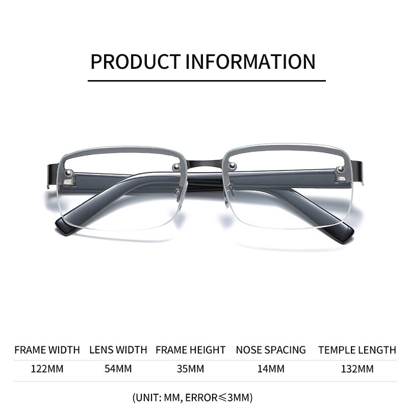 Kính Đọc Sách Không Viền Gọng Kim Loại Thoải Mái Thời Trang