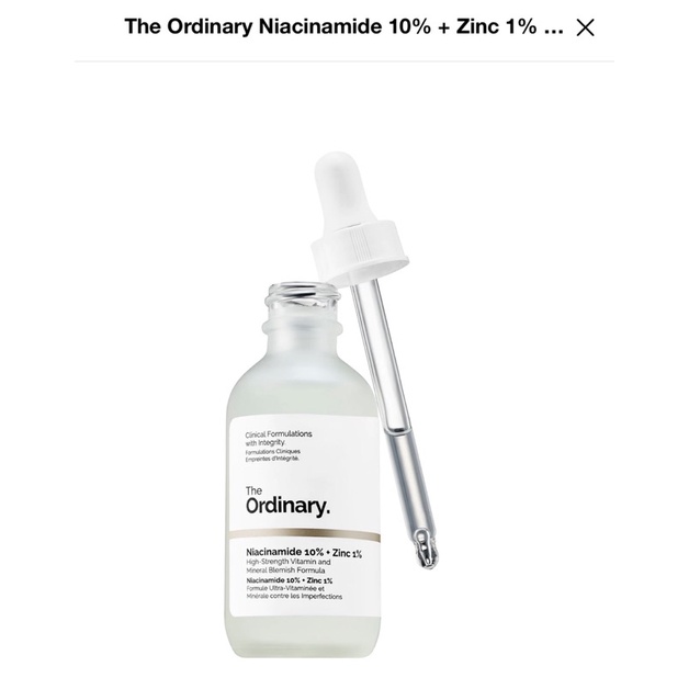 The Ordinary Niacinamide 10% + Zinc 1% Oil Control Serum + 2,2% phí shopee