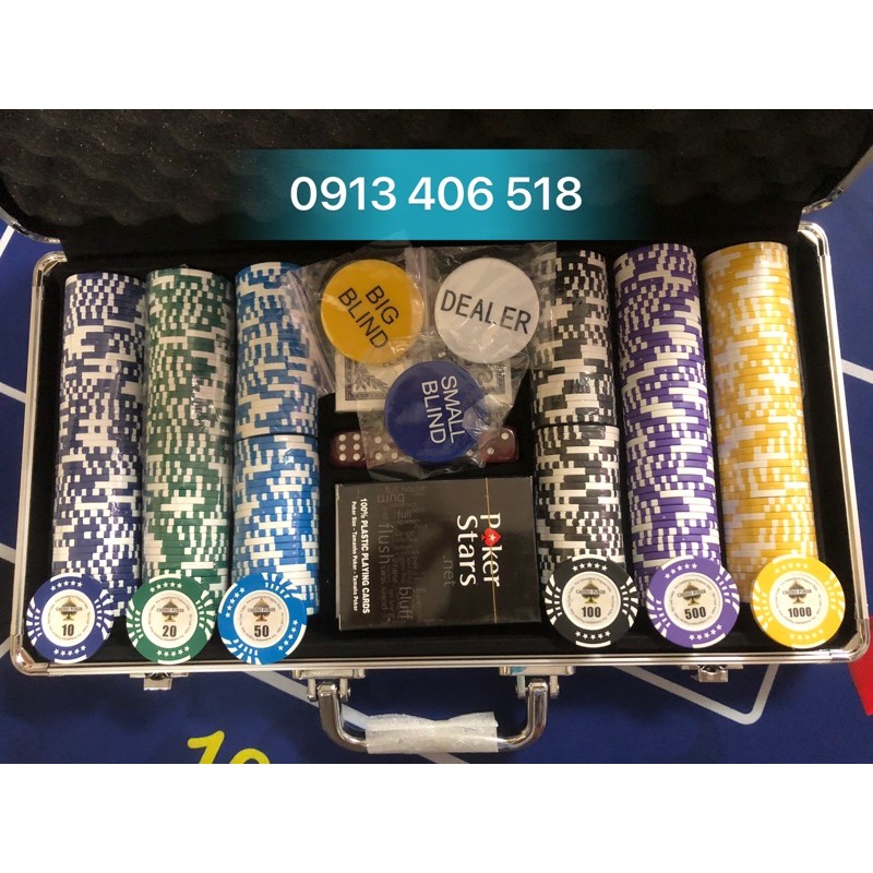 Bộ Phỉnh Poker Chip Poker 300 Chip Hàng Cao Cấp Nhập Khẩu