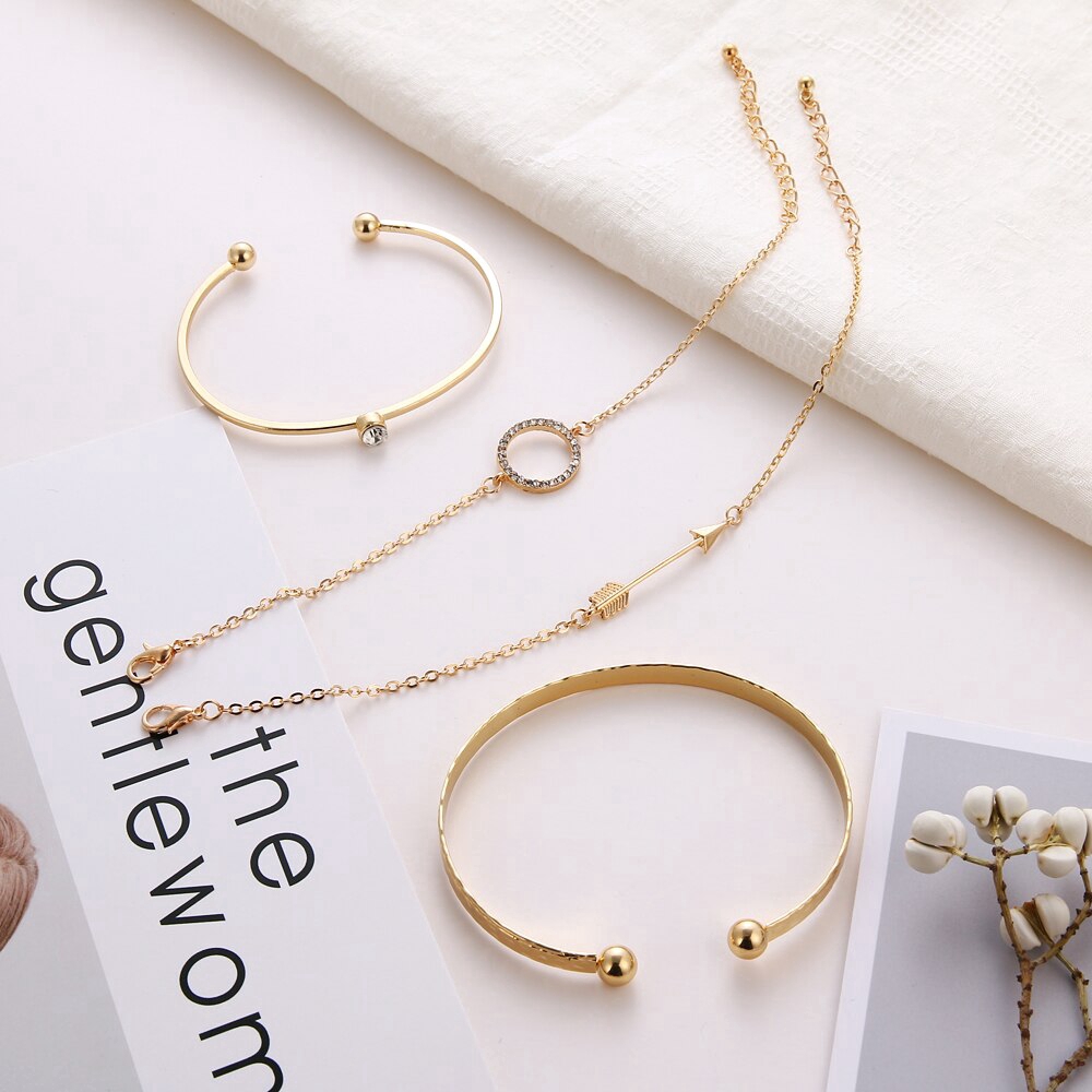 Set 4 Vòng Tay Kim Loại Phong Cách Bô-Hem Cho Nữ | BigBuy360 - bigbuy360.vn