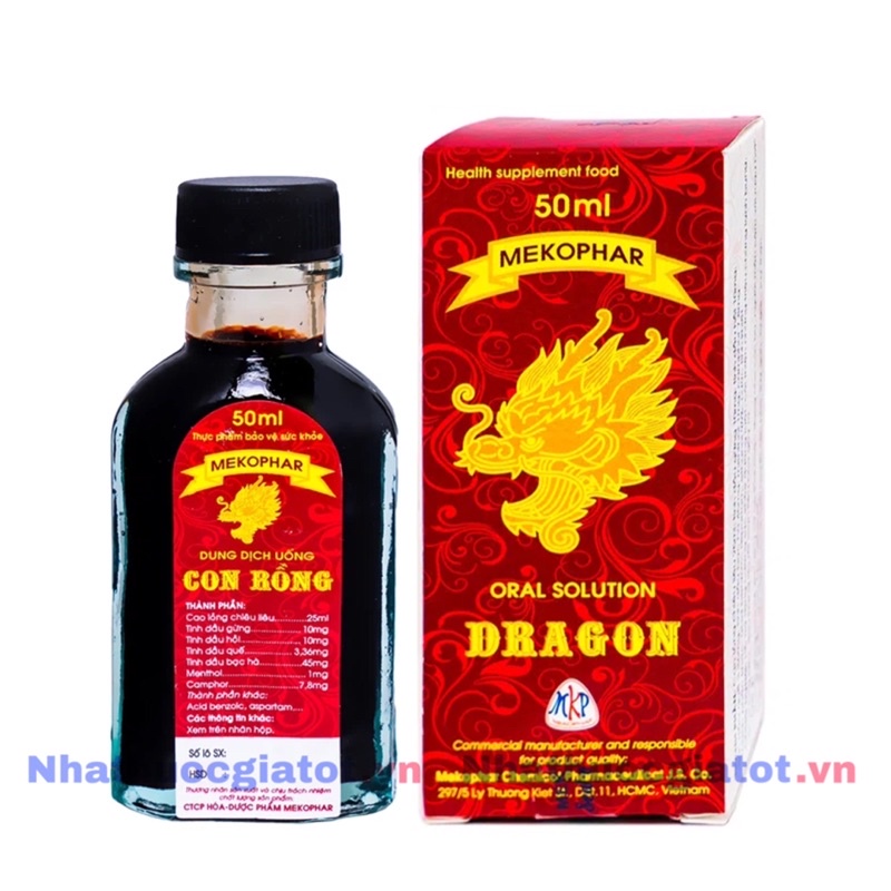 Dung Dịch Uống Con Rồng Mekophar Chai 50ml - Hổ Trợ Đường Ruột, Ăn Không Tiêu, Chướng Bụng