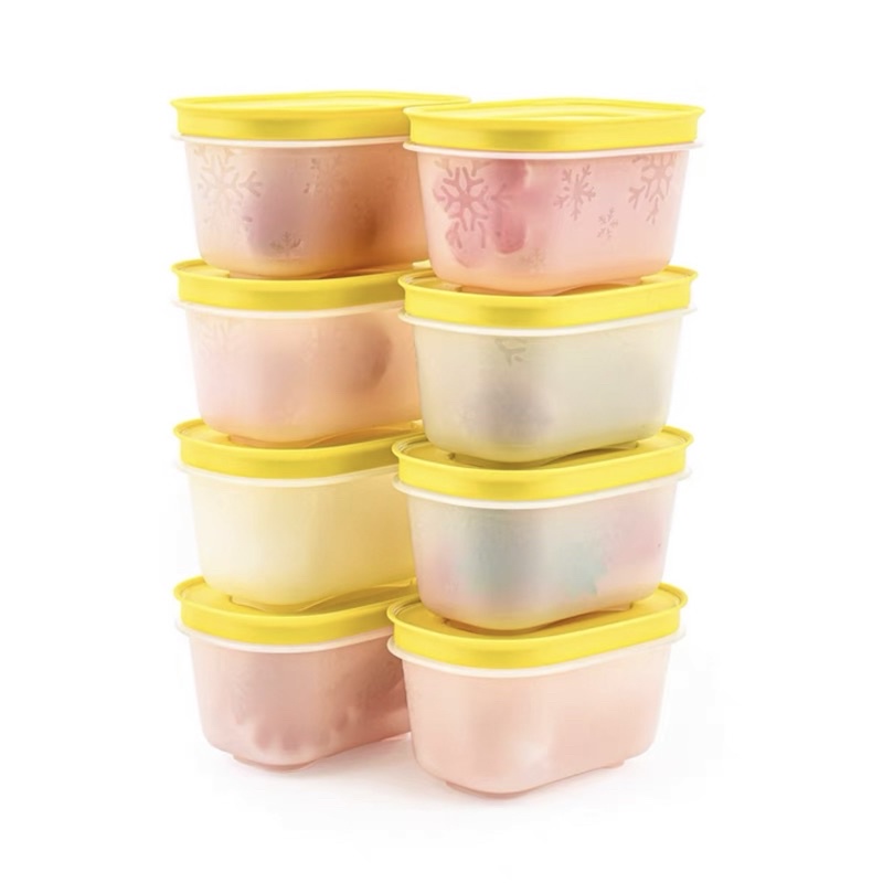 Bộ 8 Hộp Nhựa 170ml Ngăn Đông Dẻo Gen 2 Tupperware - Trữ Thực Phẩm Thịt Cá - Đựng Đồ Ăn Dặm Cho Bé