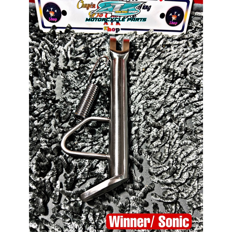 &quot;Chân chống nghiêng inox 304 đặt nguyên khối dành cho xe Vario, Exciter 150, Fuled, winner, sonic, Raider, Satria, Wave