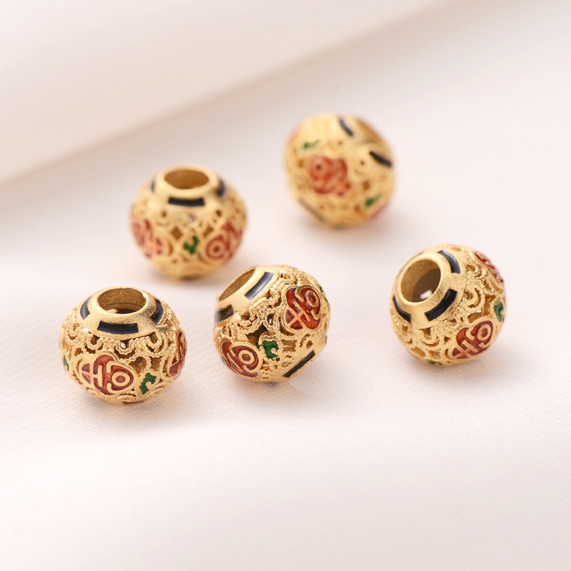 Hạt Xỏ Lỗ Bằng Đồng Mạ Vàng Dùng Làm Trang Sức Thủ Công diy