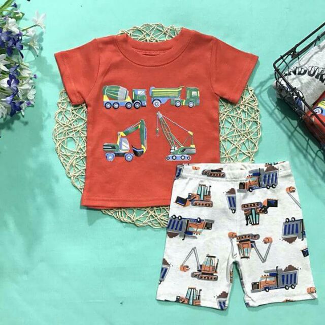 Bộ đồ bé trai chất cotton mịn co giãn 4 chiều