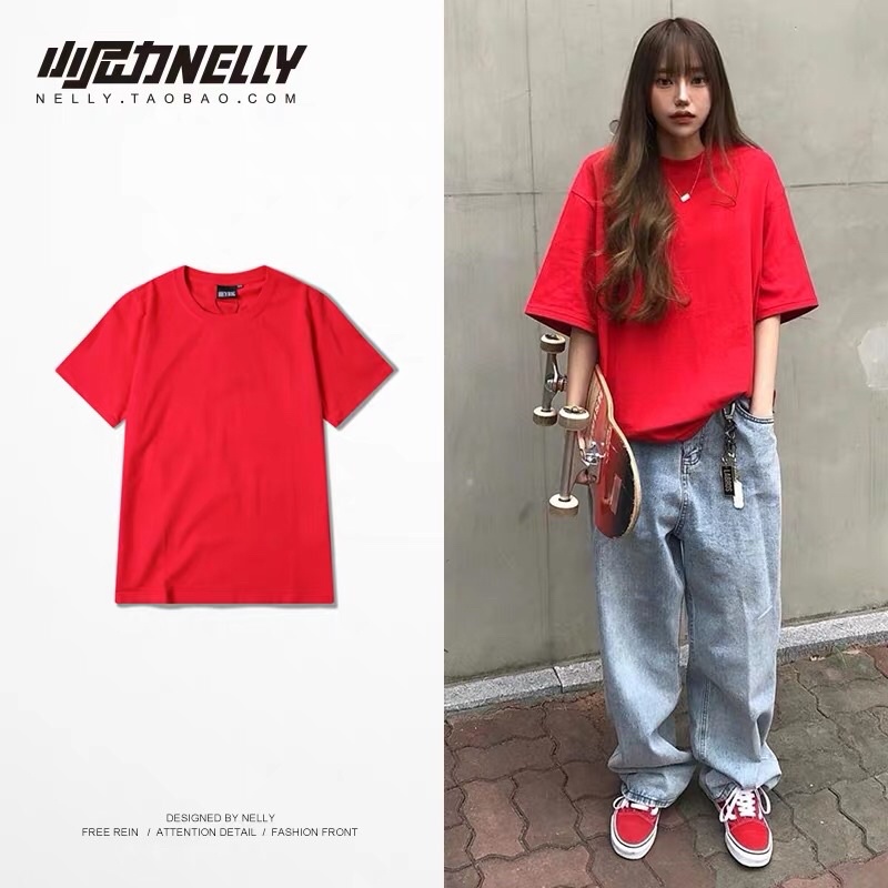 [ SẴN ][𝙽𝙴𝙻𝙻𝚈 𝚃𝚁𝙰𝙲𝙺 T-SHIRT] Áo NELLY trơn cotton nam và nữ basic solid color oversize TEE