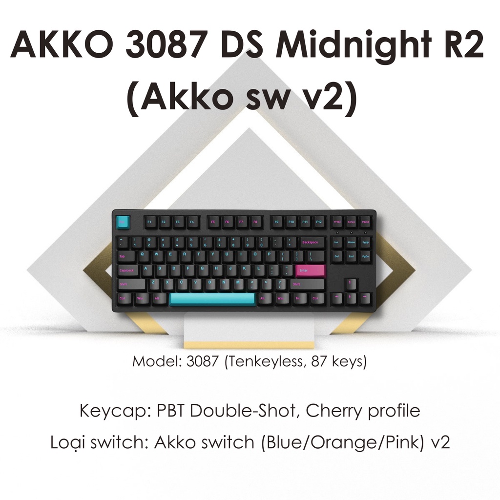 Bàn phím cơ AKKO 3087 DS Midnight R2 (Akko sw v2)