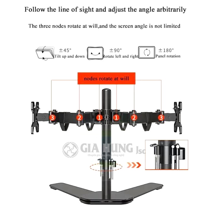 💥💥💥GIÁ TREO MÀN HÌNH MÁY TÍNH 2 MÀN HÌNH NGANG DW220 - T DUAL ARM