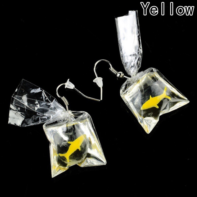 Khuyên Tai Nữ Trang Dáng Dài Tạo Hình Túi Đựng Cá Vàng Độc Đáo