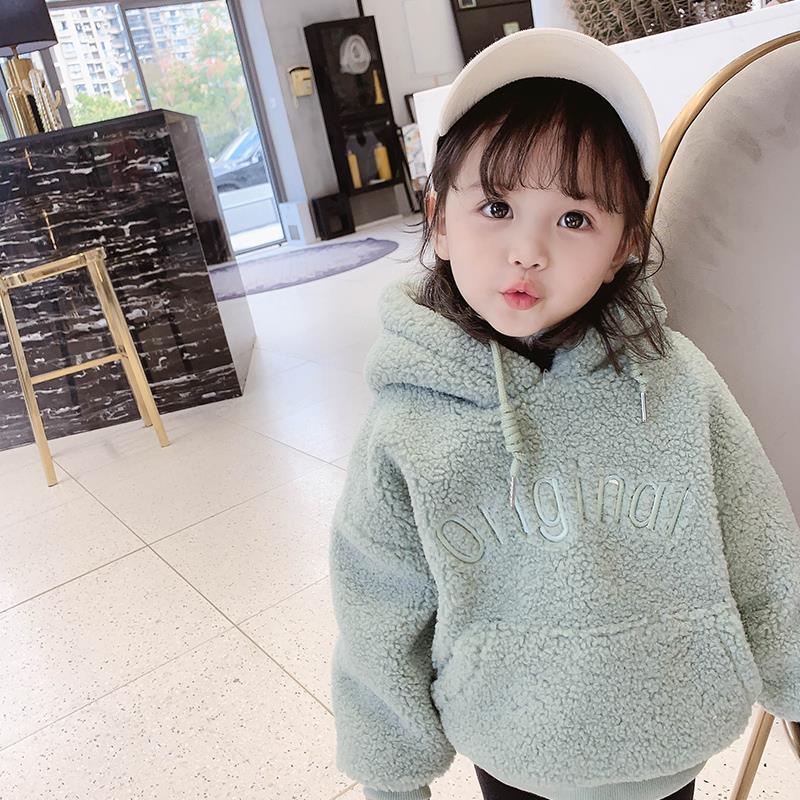 Mới Áo Khoác Hoodie Vải Len Cashmere Dày Kiểu Hàn Quốc Thời Trang Mùa Xuân Cho Bé Gái 2021